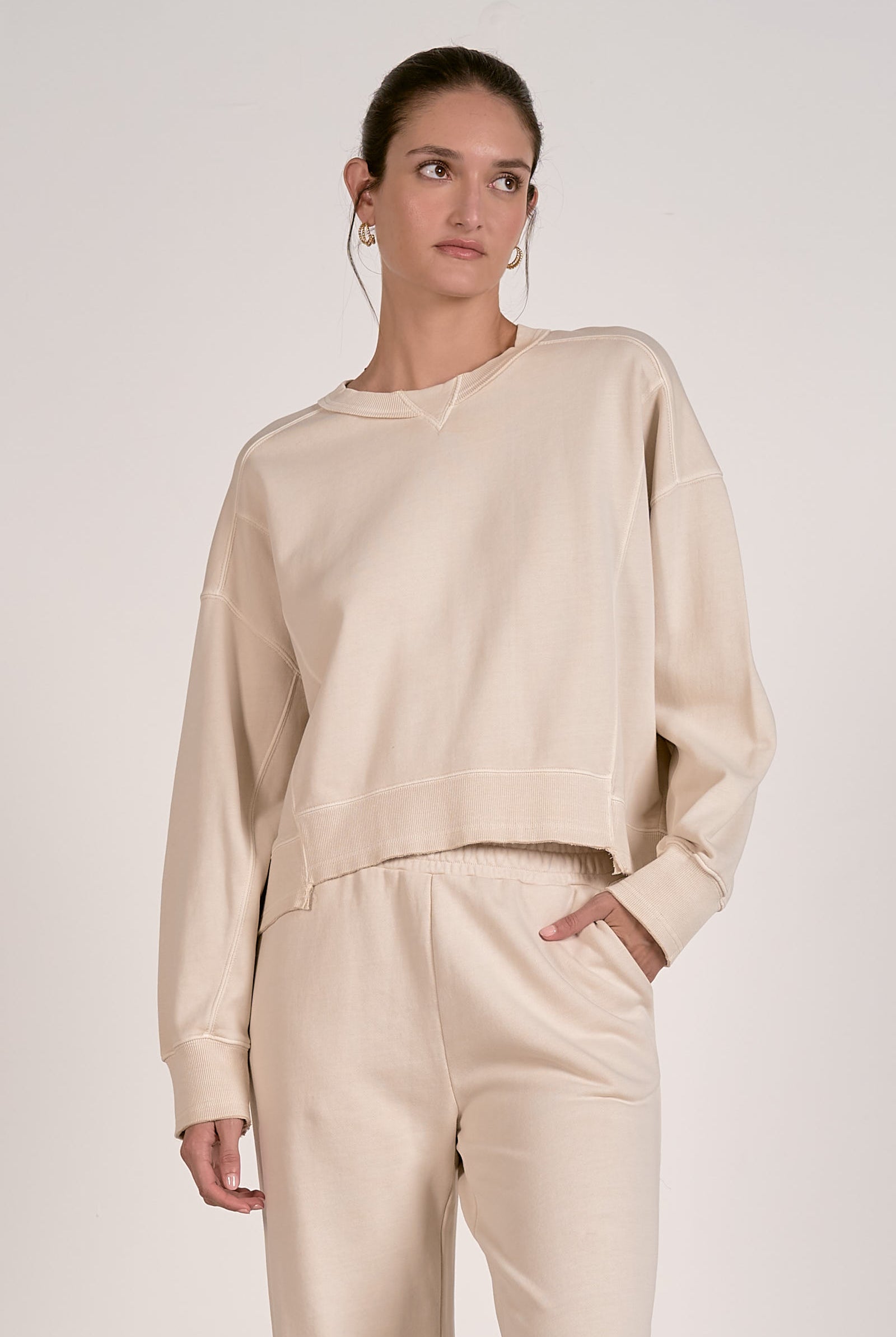 Neutral Long Sleeve Crewneck Sweatshirt