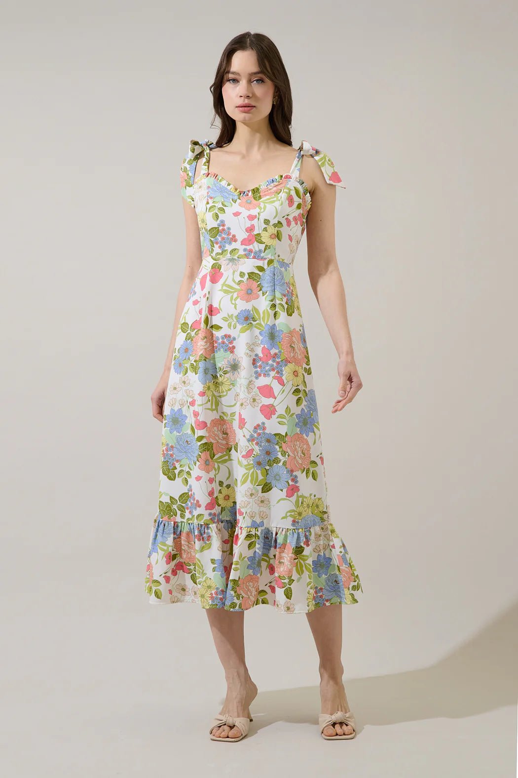 Rose & Lee Co Esther Dress, Cream/Multi Event Dress