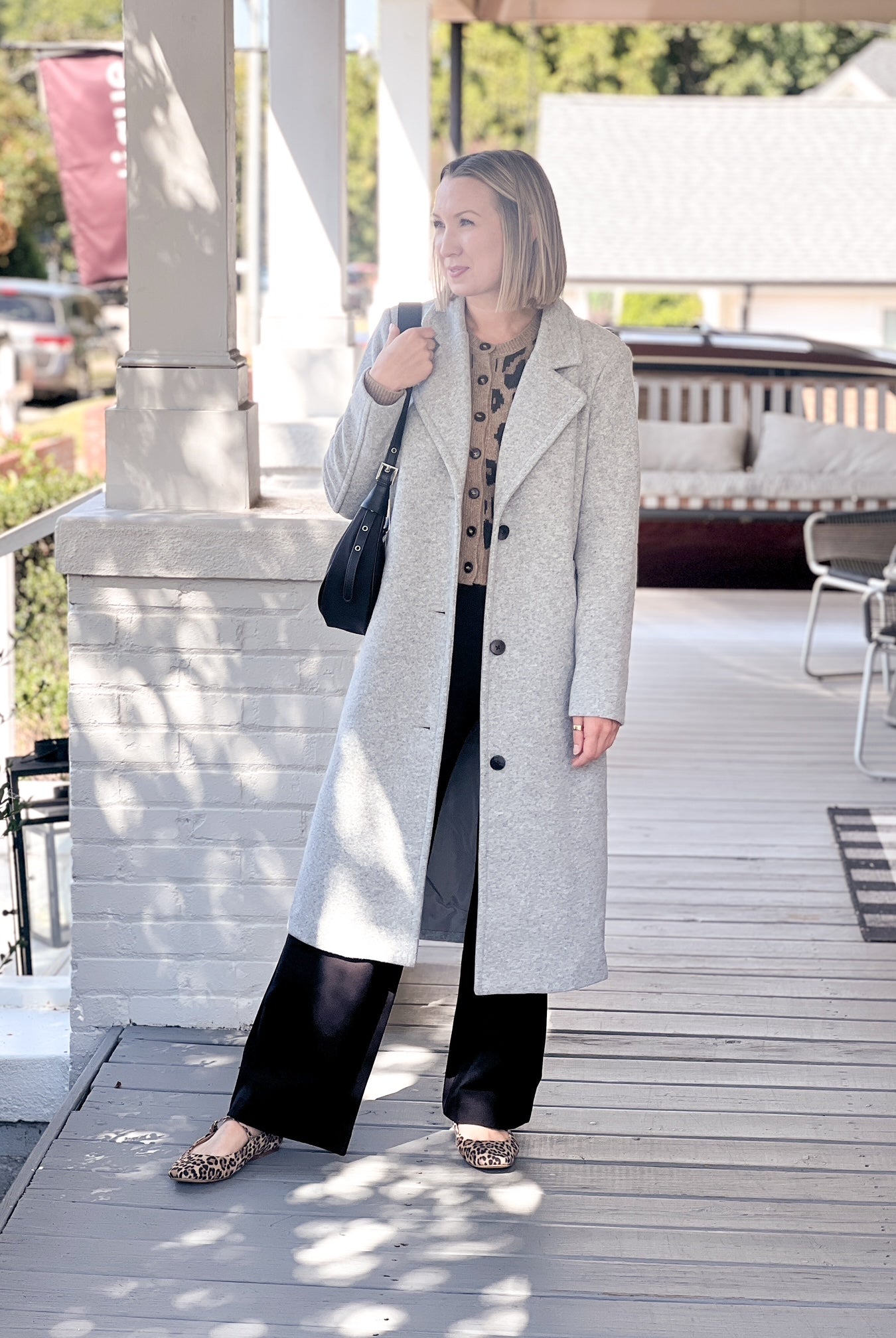 classic grey peacoat