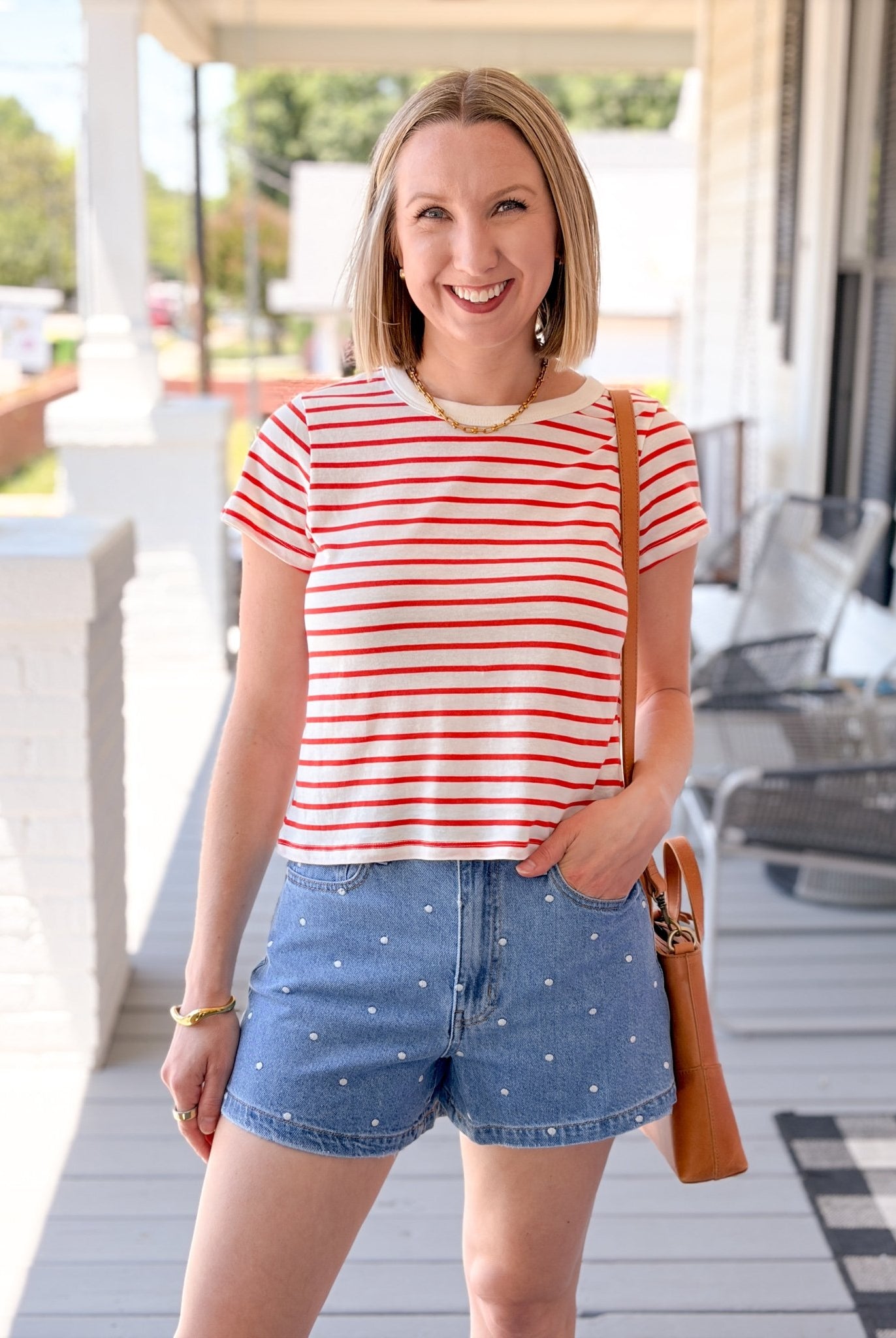Rose & Lee Co Junie Tee, Lychee by Z Supply short sleeve