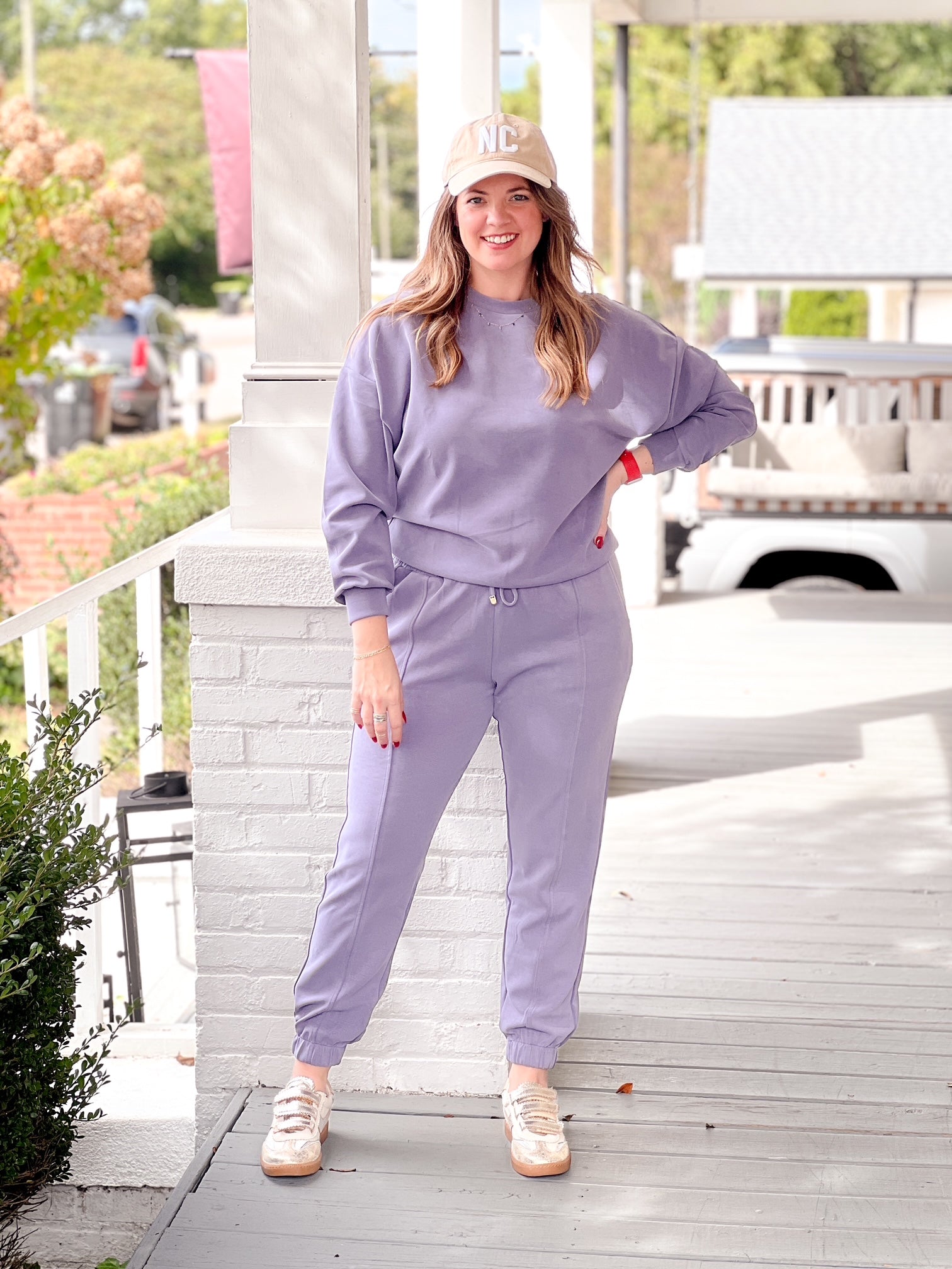 Purple Long Sleeve Crew Neck Sweatshirt