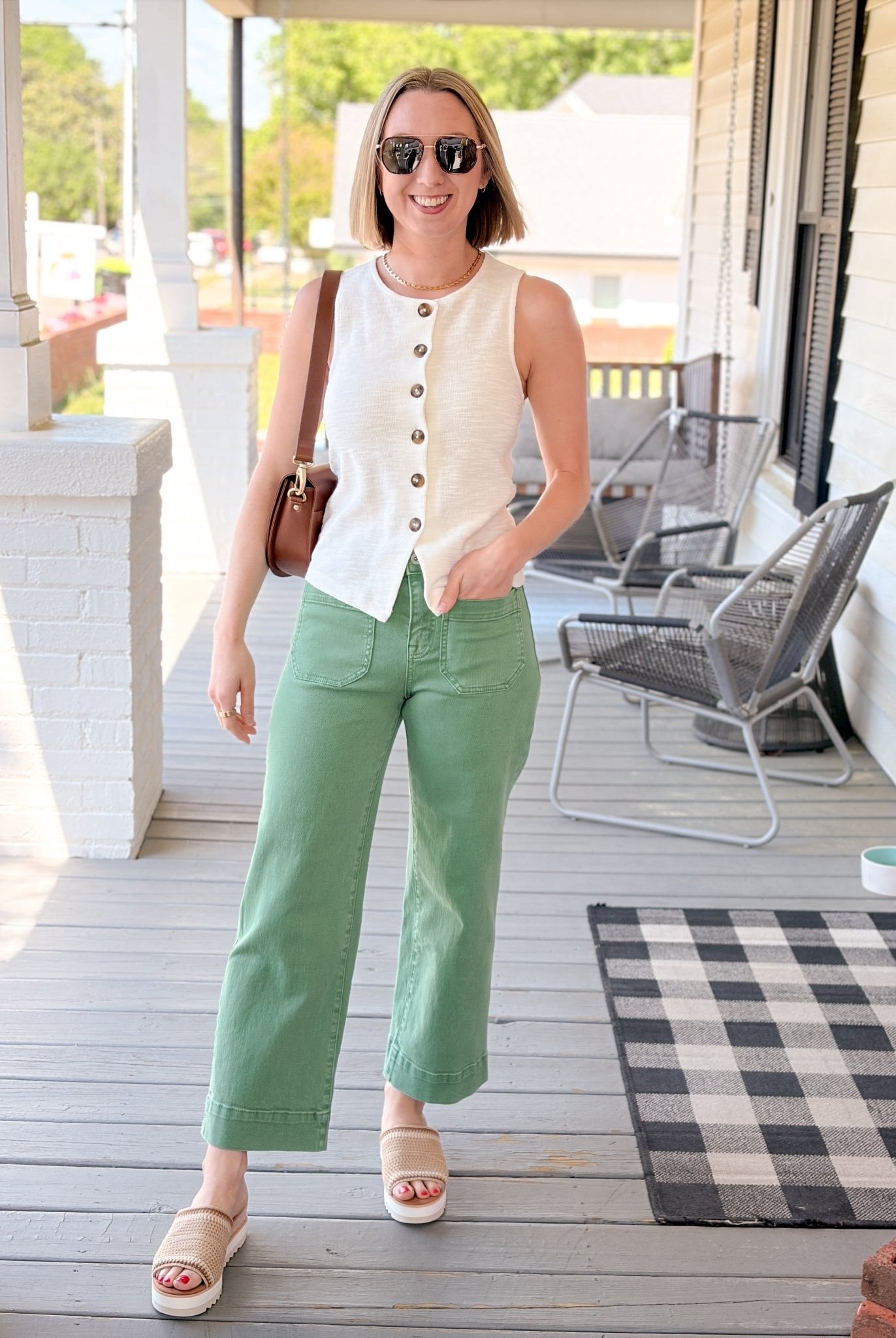 Rose & Lee Co The Marine Crop Jeans, Green Juice by Sanctuary Pants