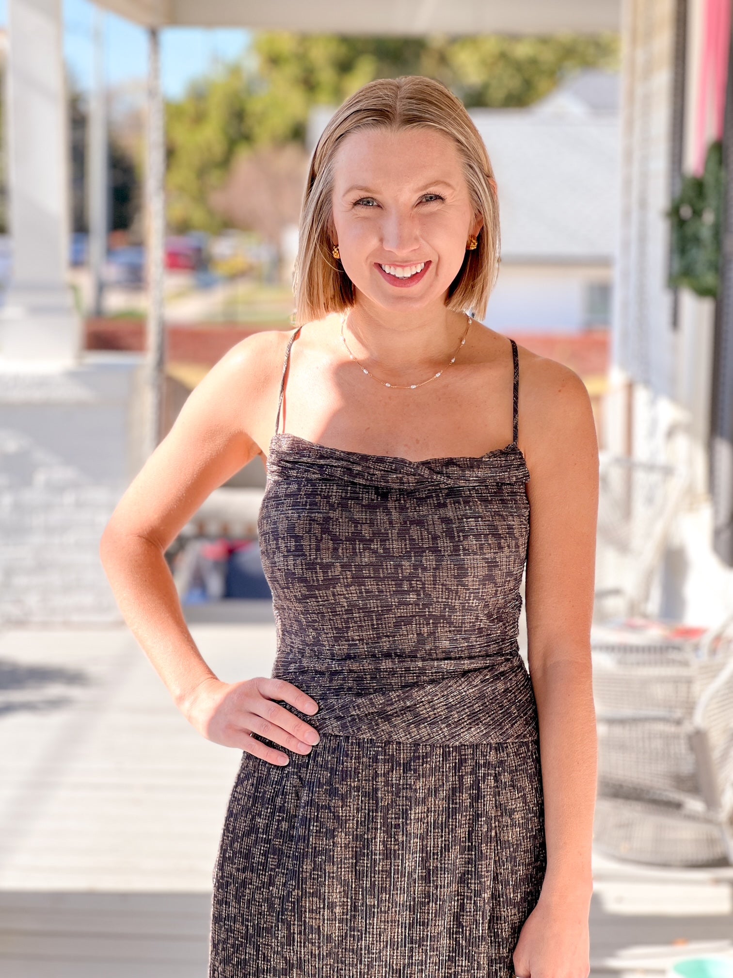 Sleeveless Cowl Neck Maxi Dress