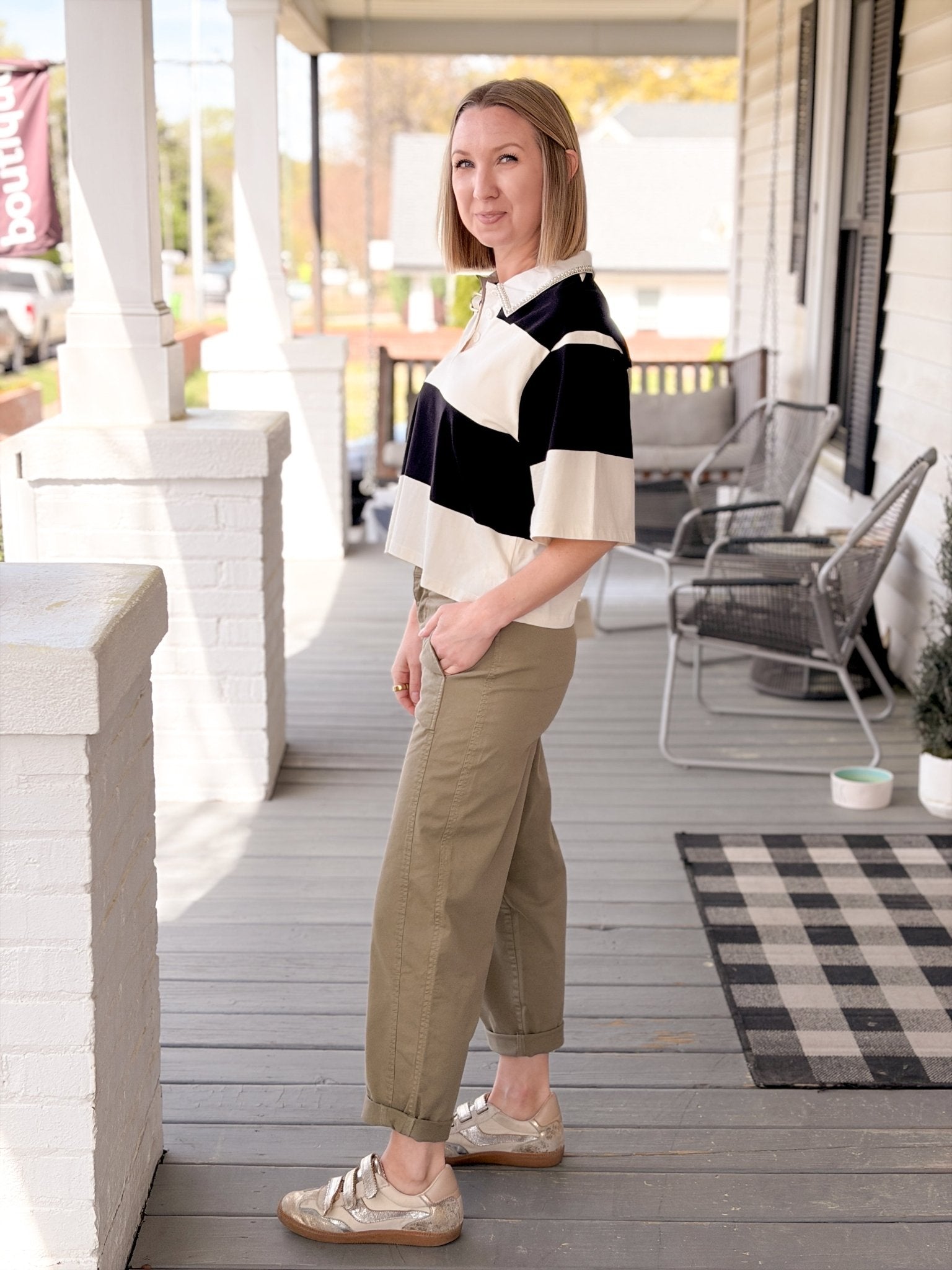 Rose & Lee Co Boyfriend Cruiser Pants, Covert Green by Sanctuary Pants