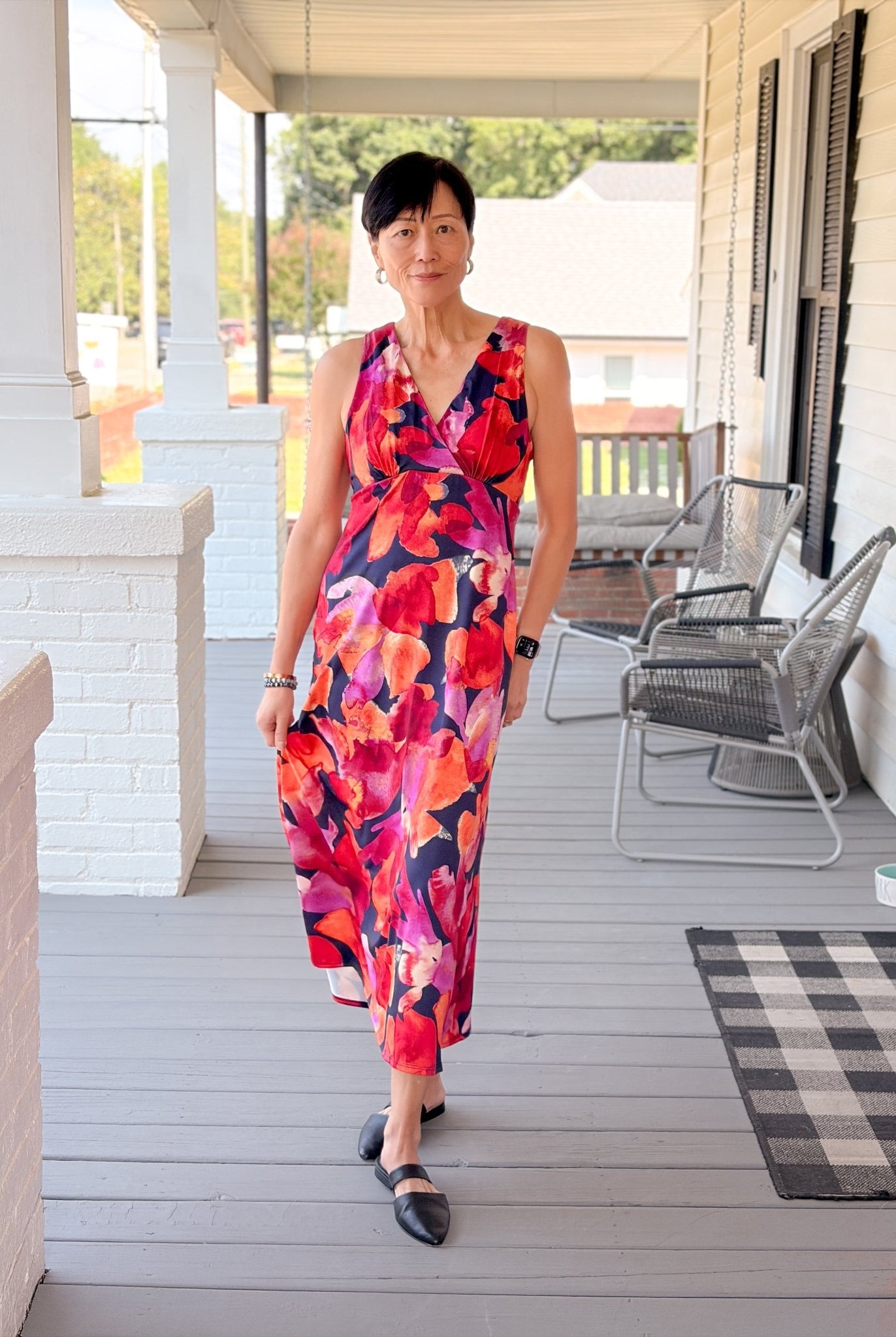Rose & Lee Co Adele Dress, Navy/Multi Floral Event Dress