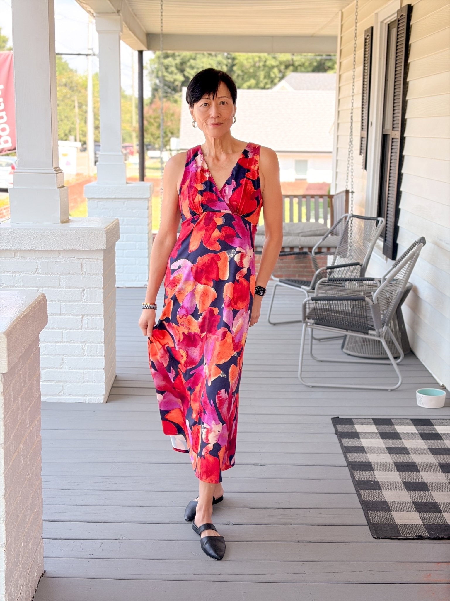 Rose & Lee Co Adele Dress, Navy/Multi Floral Event Dress