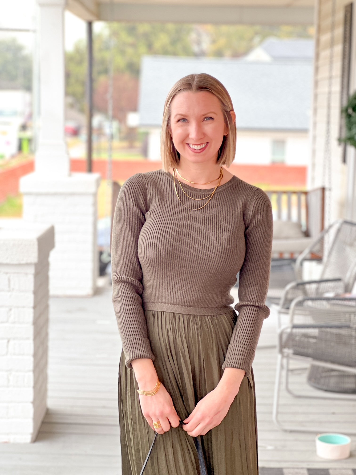 Olive Green Mixed Media Maxi Dress