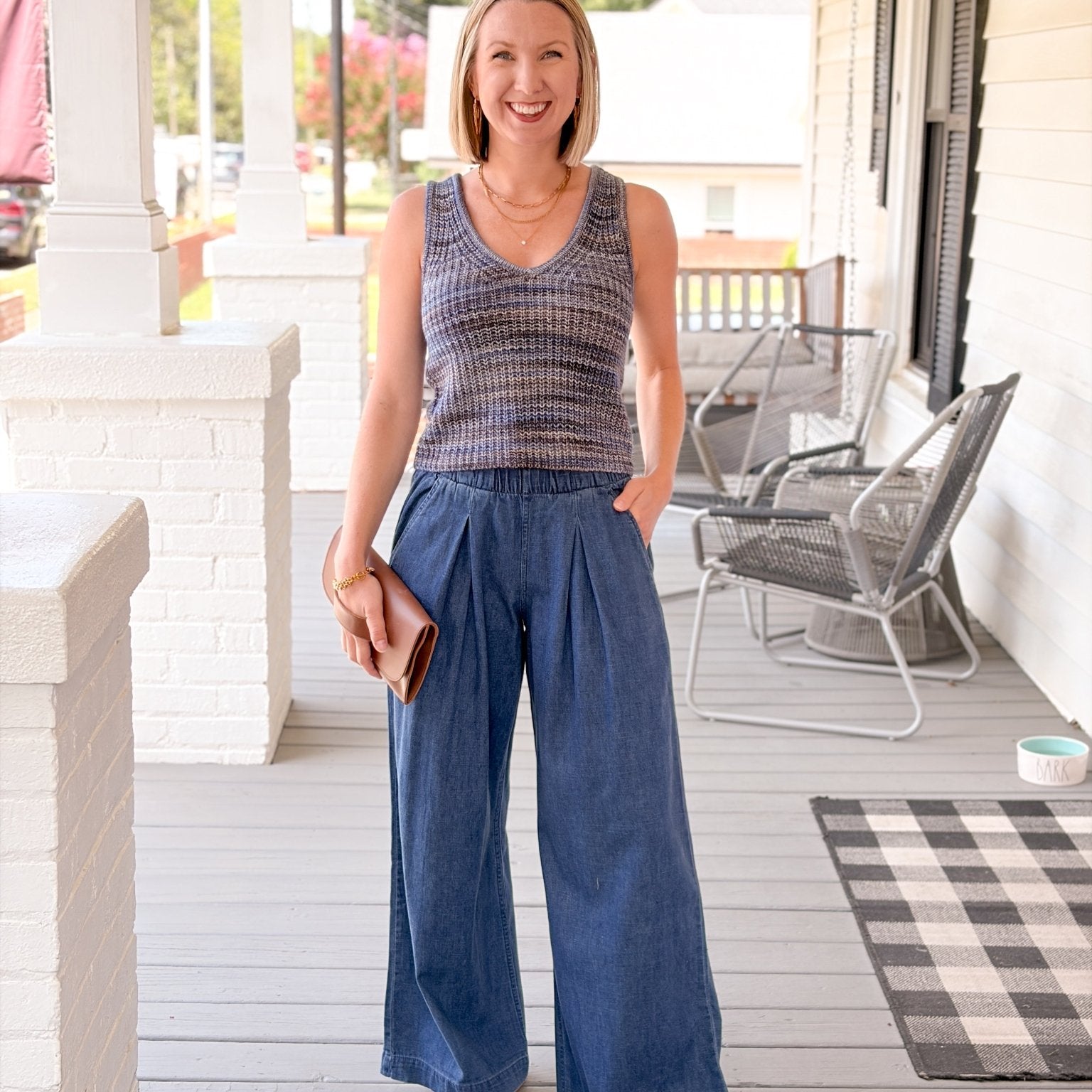 Rose & Lee Co Allison Denim Pants, Medium Wash by Marine Layer Denim