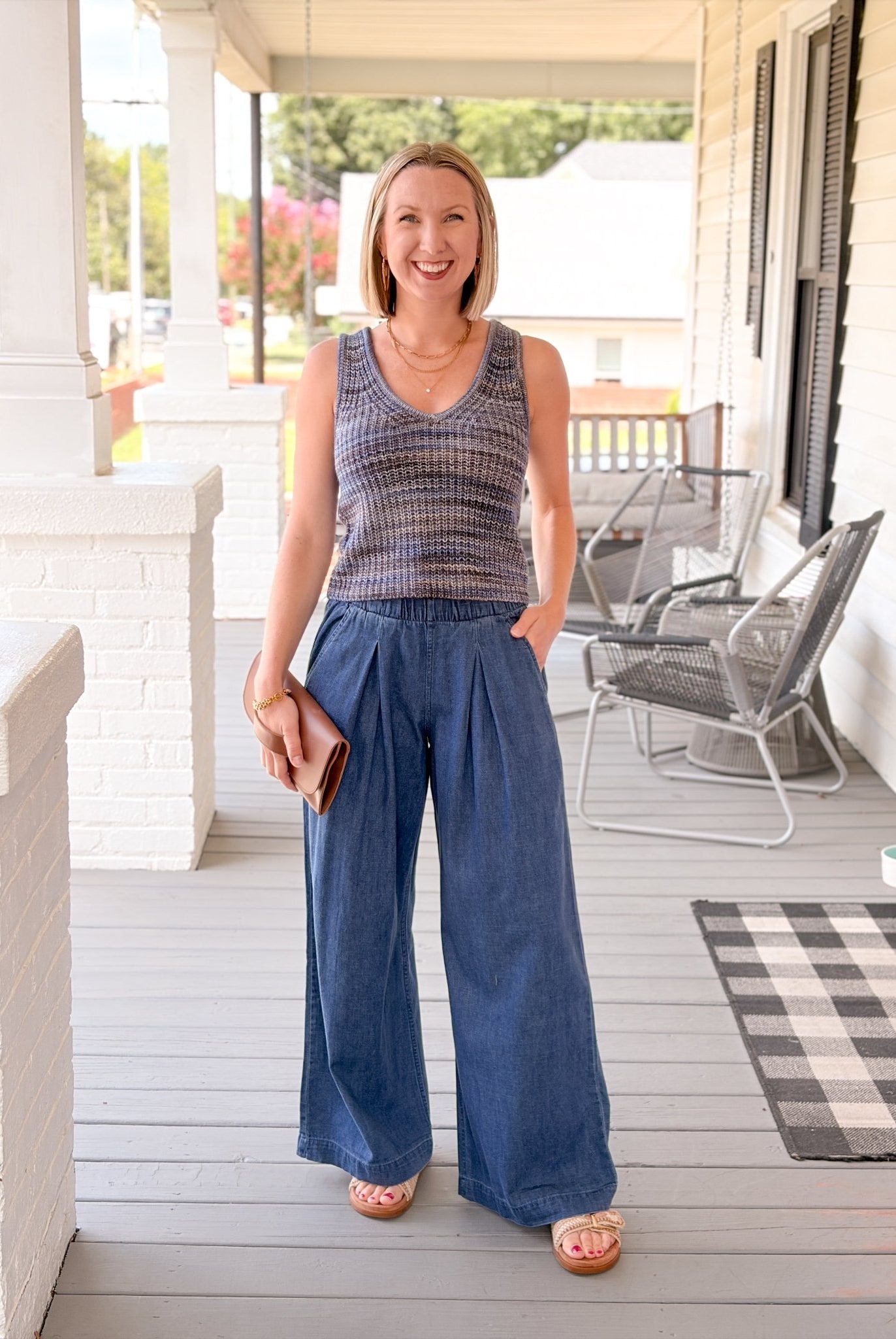 Rose & Lee Co Allison Denim Pants, Medium Wash by Marine Layer Denim