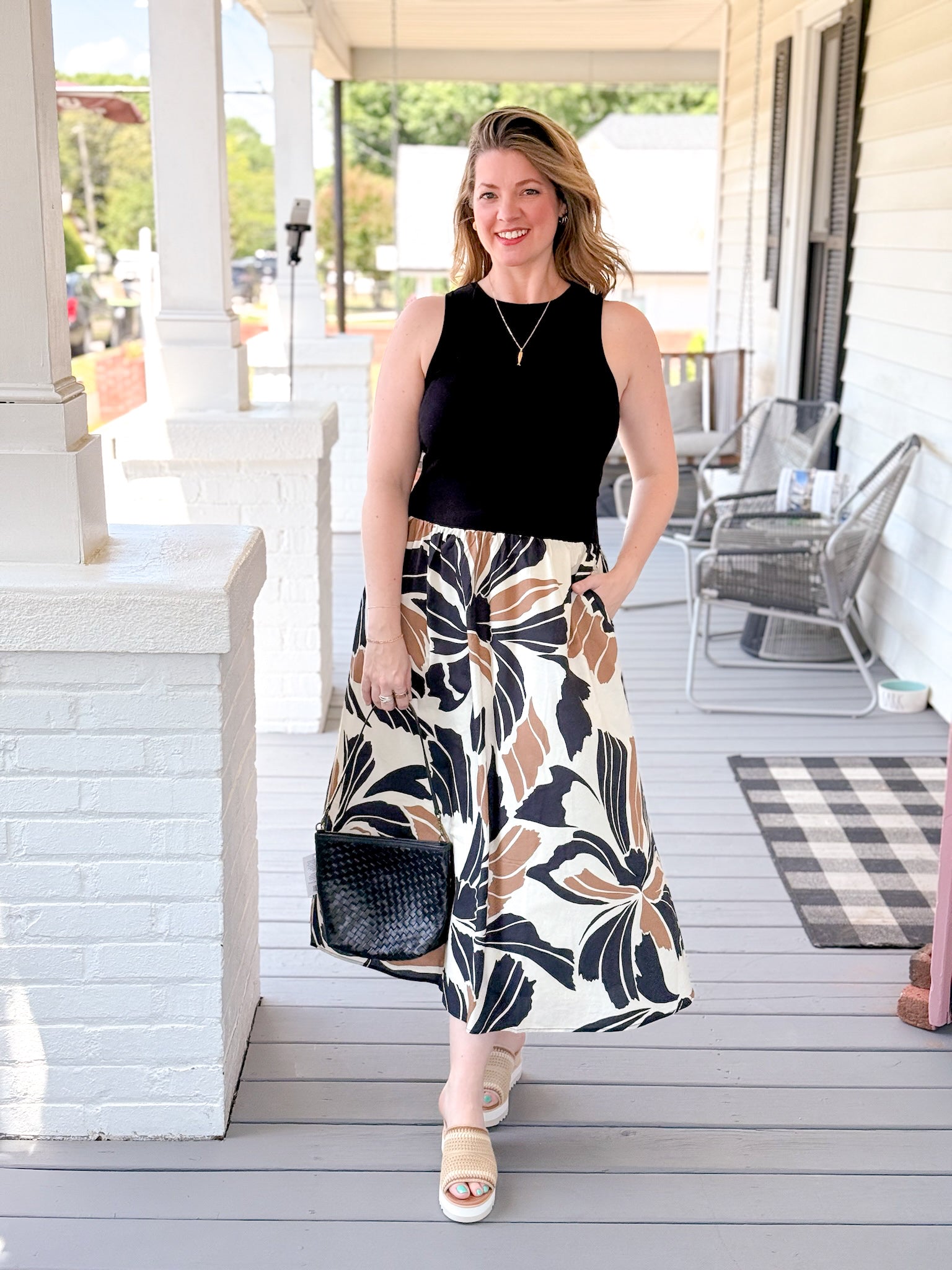 Rose & Lee Co Sandbar Dress, Lotus/Black by Sanctuary Work Dress