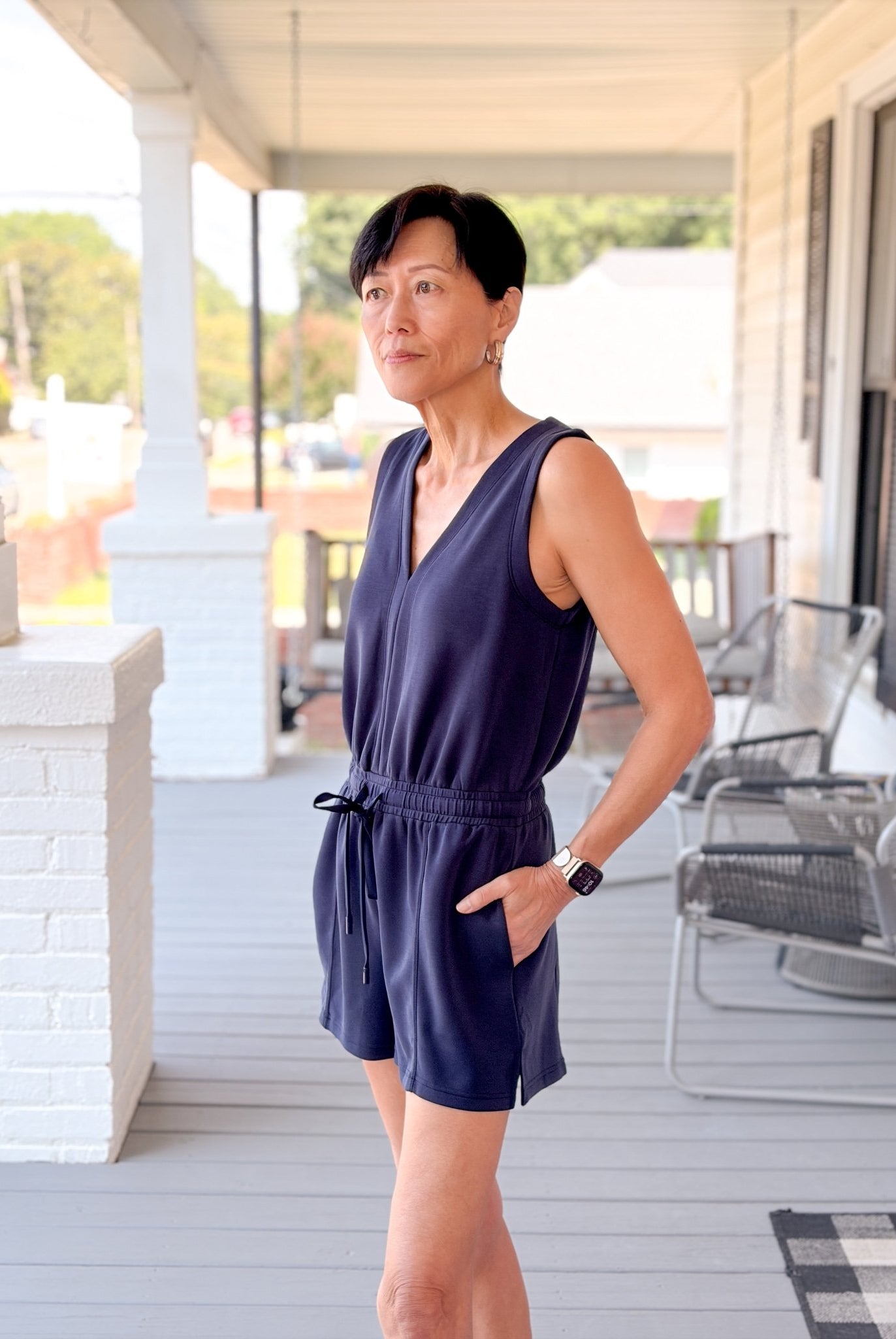 Rose & Lee Co Andi Romper, True Navy Romper