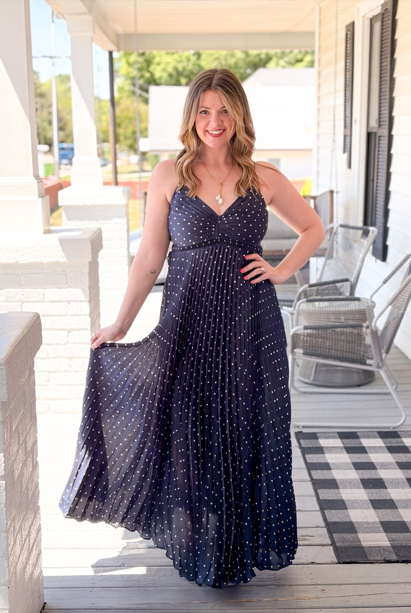 Rose & Lee Co Ansley Dress, Navy/Ivory Event Dress