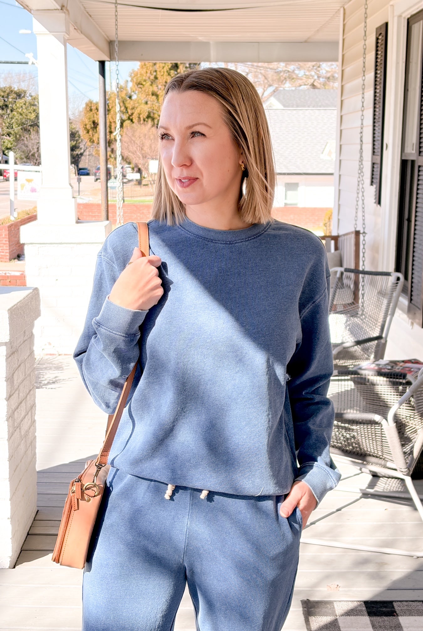 Indigo Blue Mineral Wash Sweatshirt