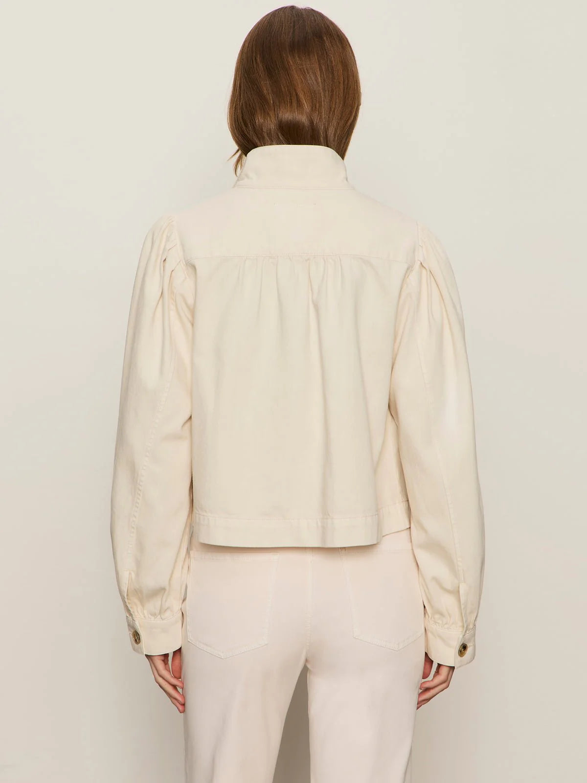 cream jacket with button front
