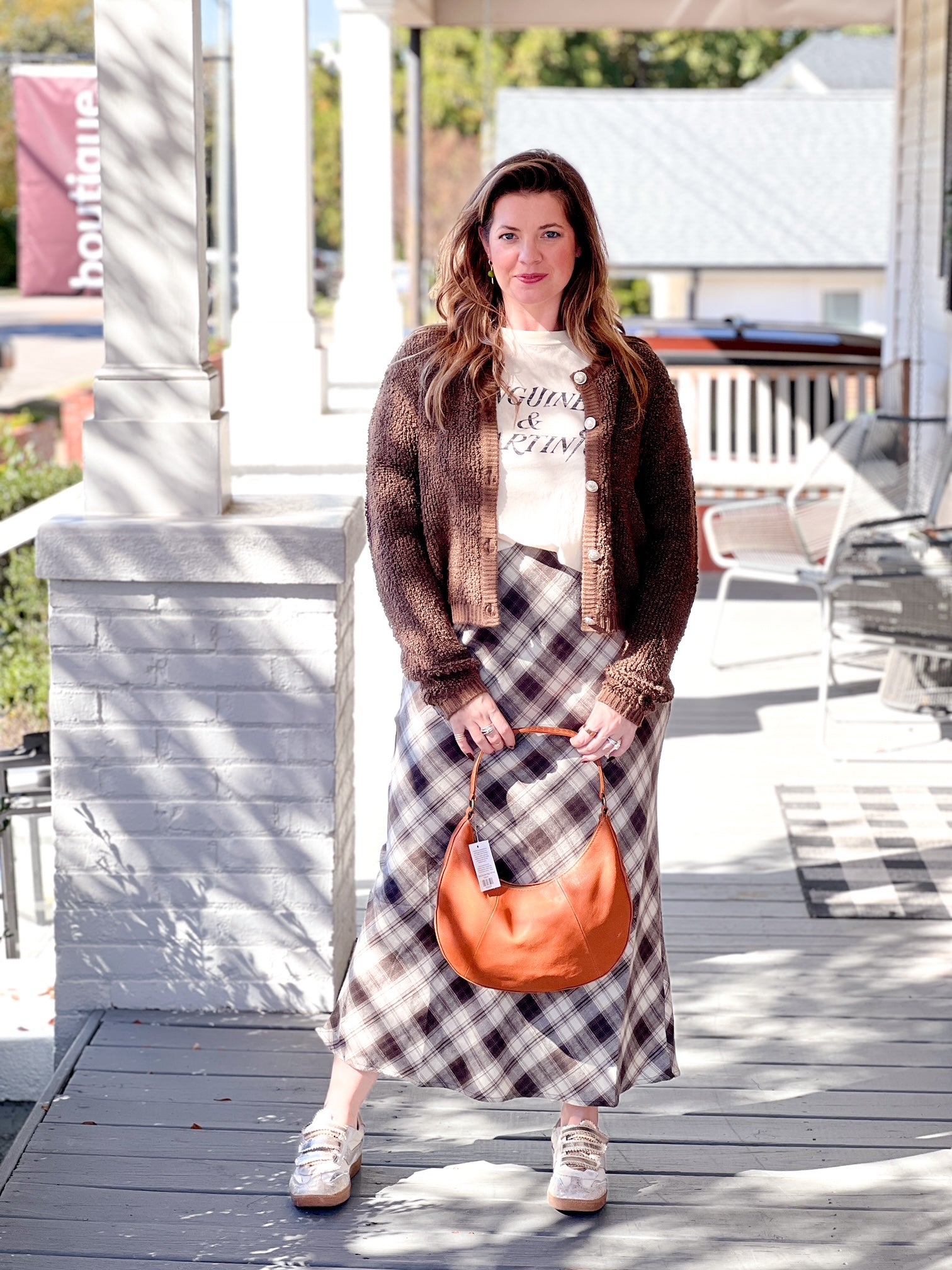 Plaid Flannel Lightweight Midi Length Skirt