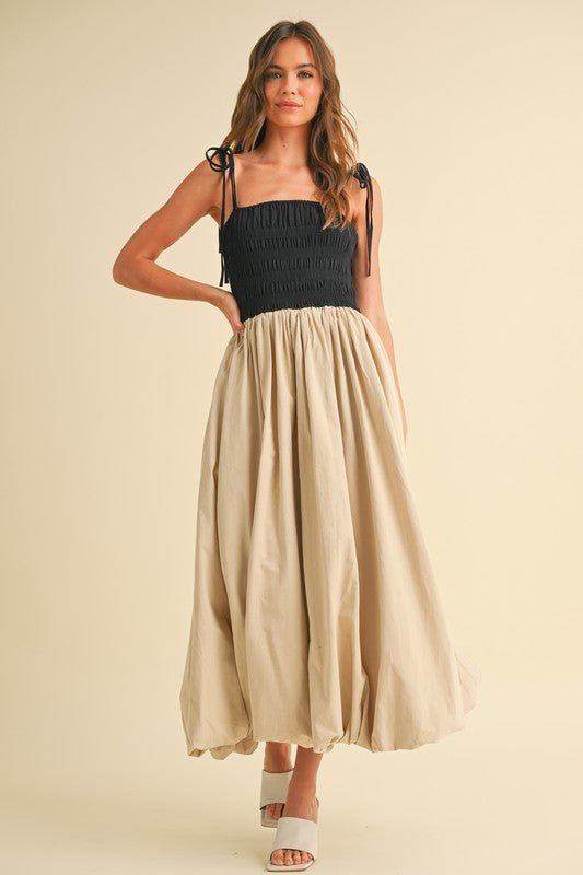 Rose & Lee Co Eva Dress, Tan/Black Casual Dresses