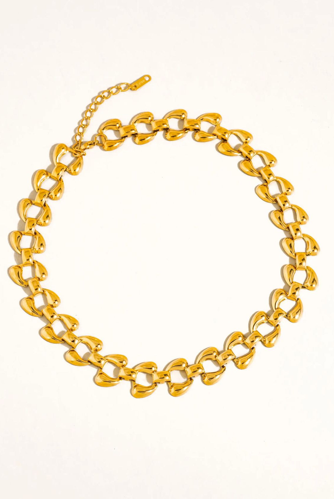 Rose & Lee Co Everly Chain Link Necklace, 18k Gold Earrings
