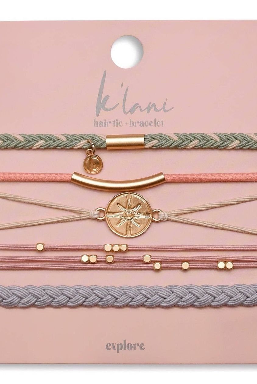 Rose & Lee Co Hair Tie Bracelet Set, Explore Accessories