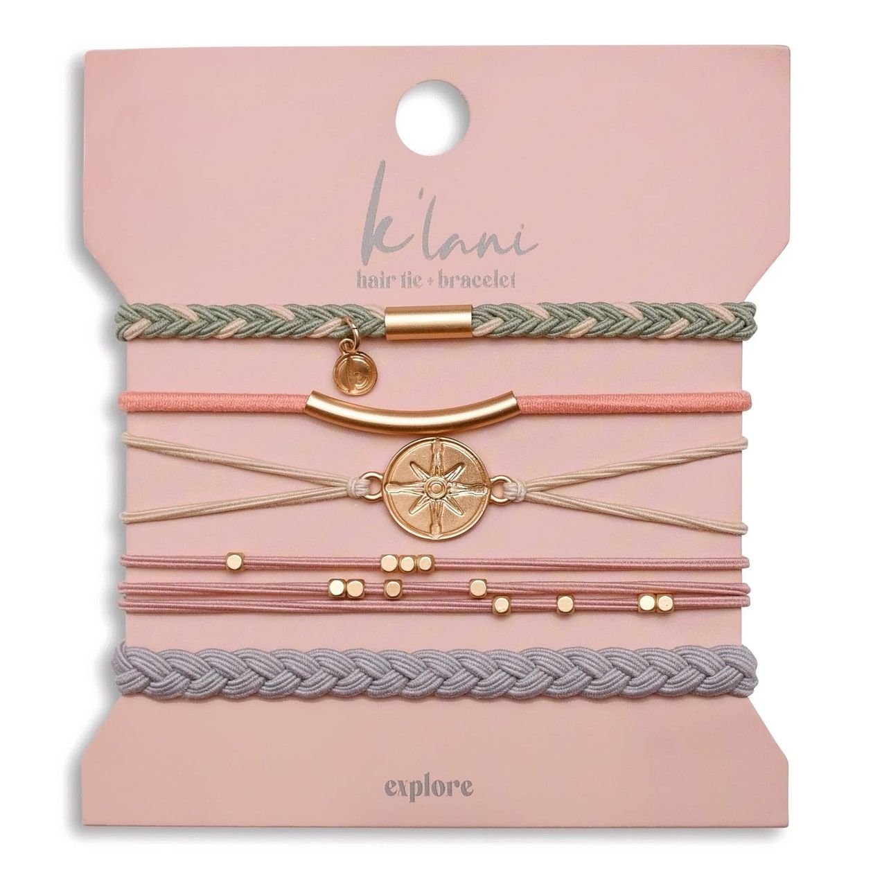 Rose & Lee Co Hair Tie Bracelet Set, Explore Accessories