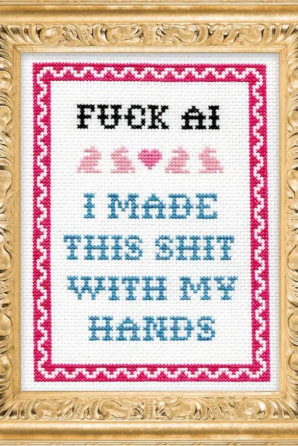 Rose & Lee Co Deluxe Cross Stitch Kit, F*ck AI Home & Gifts