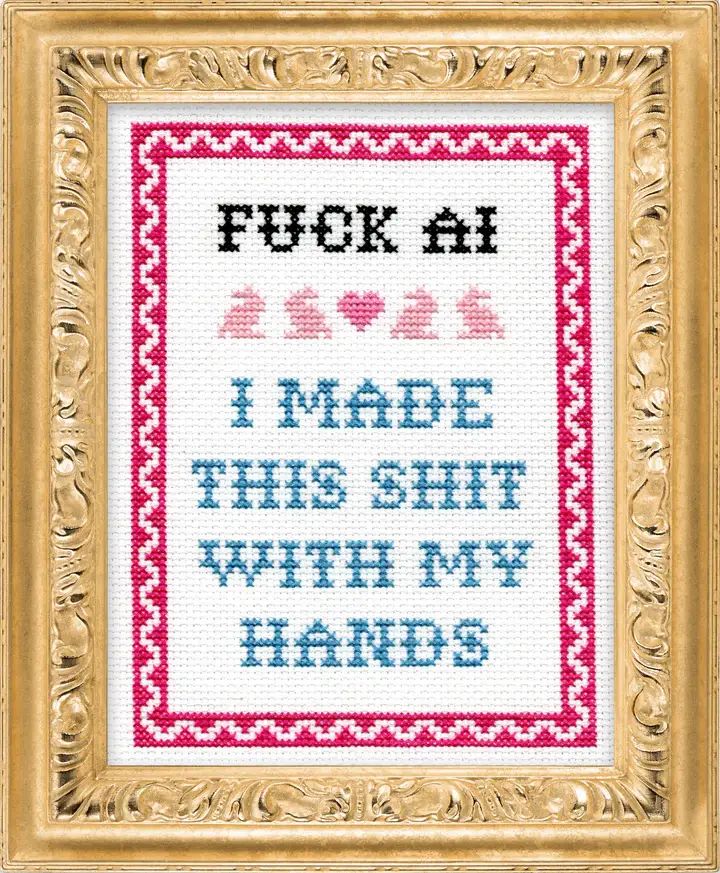Rose & Lee Co Deluxe Cross Stitch Kit, F*ck AI Home & Gifts