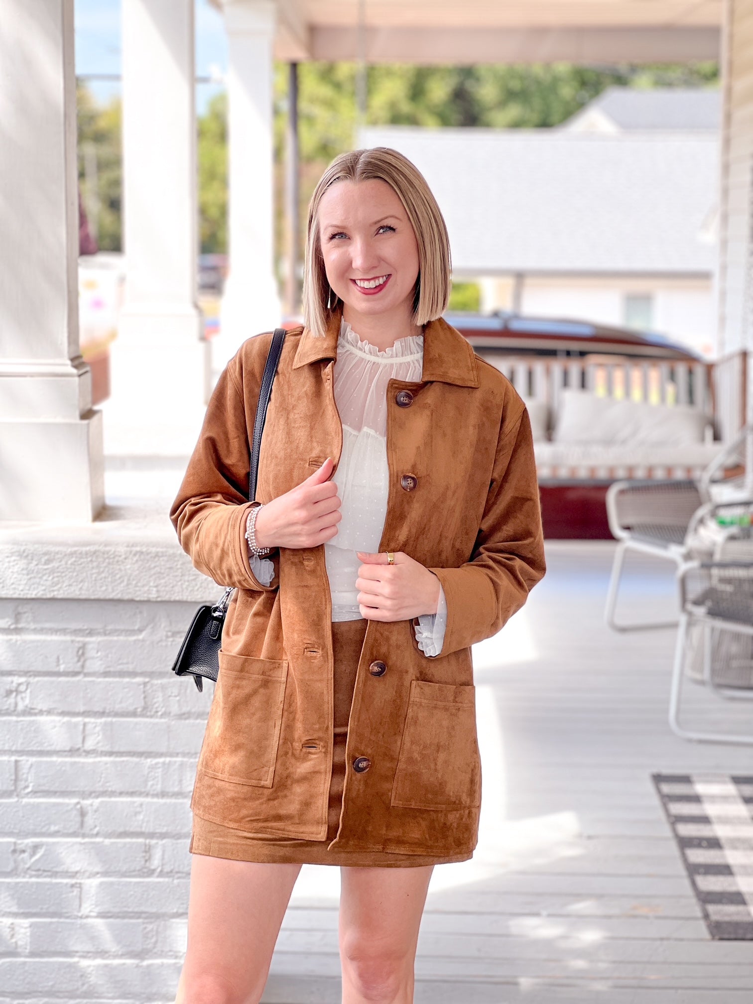 Brown Suede Mini Skirt