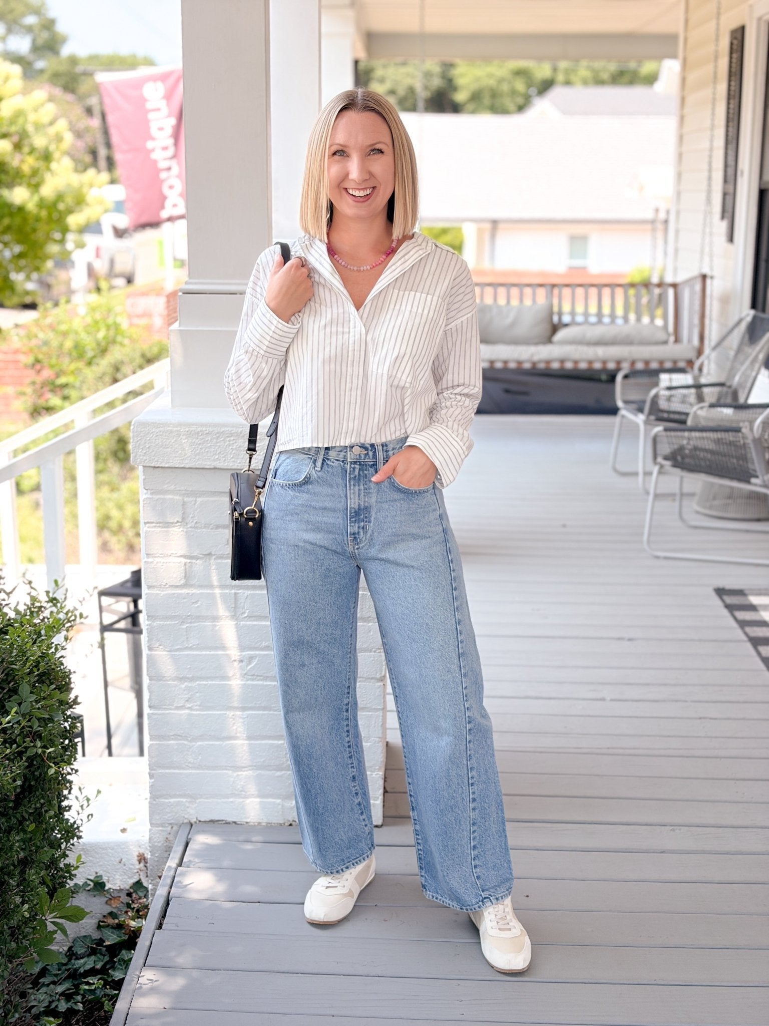 Rose & Lee Co Favorite Button Up Top, White by Z Supply Long Sleeve