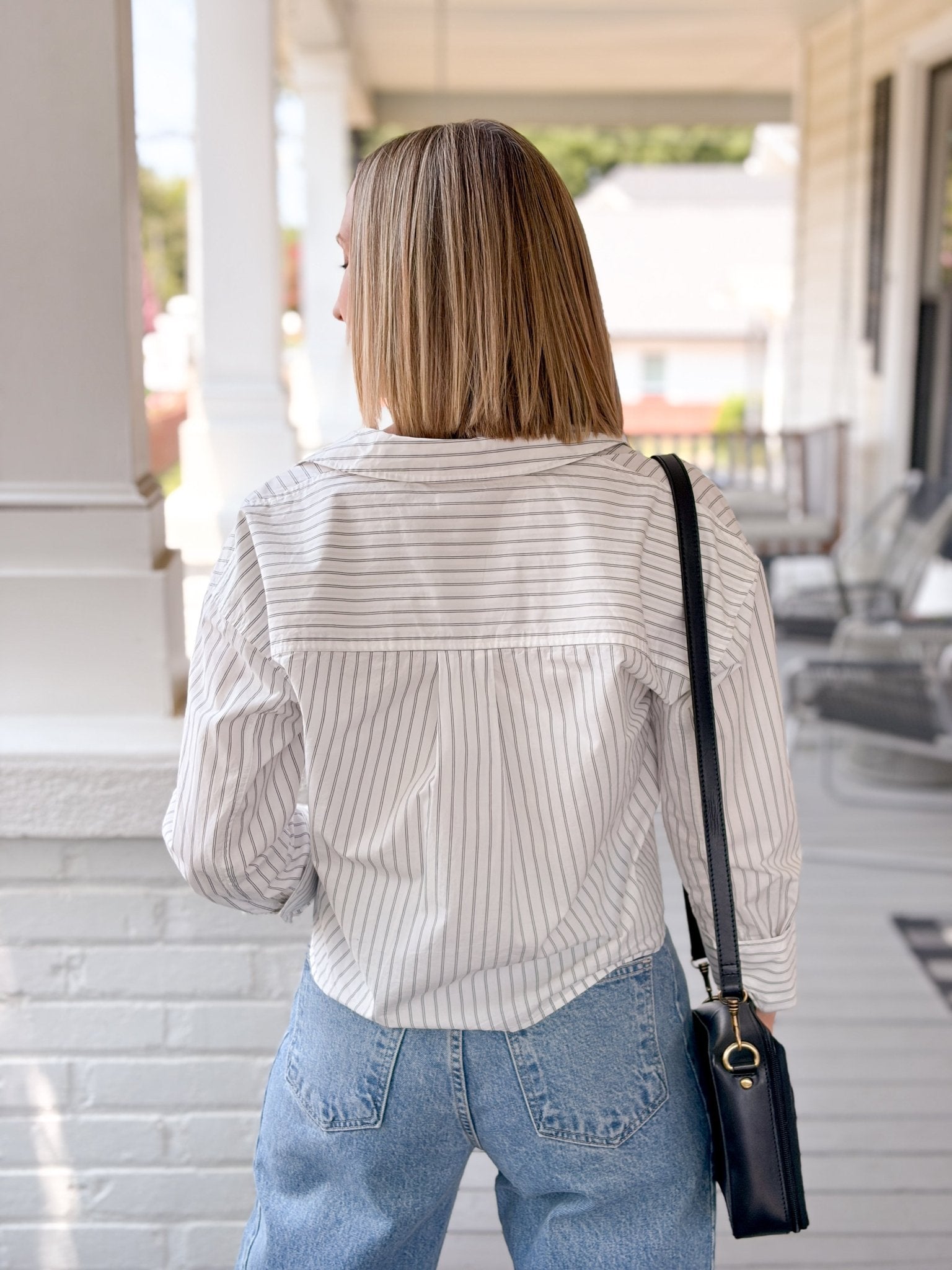 Rose & Lee Co Favorite Button Up Top, White by Z Supply Long Sleeve