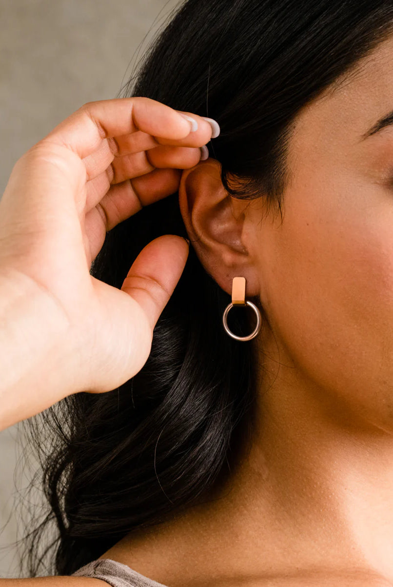 Two Tone Drop Earrings