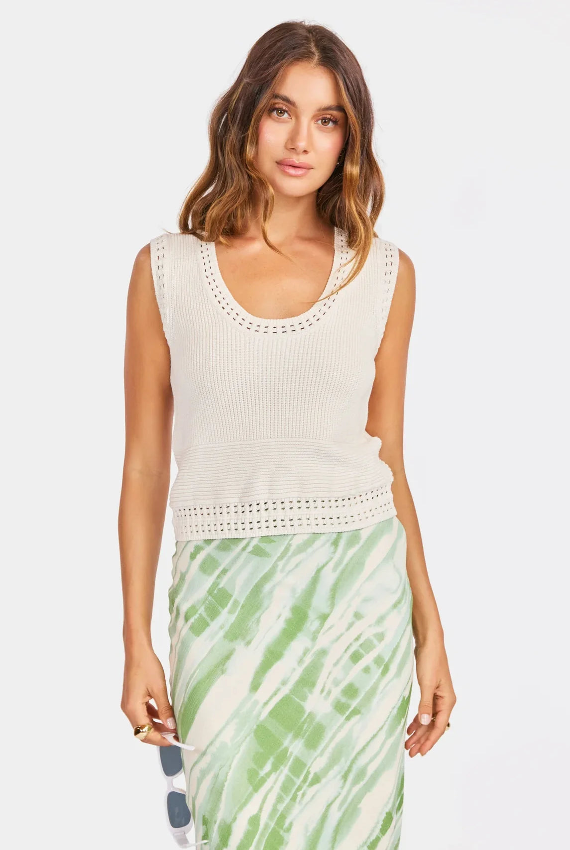 Rose & Lee Co Finn Tank, Cream Tanks