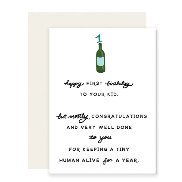 first birthday wine funny card ethical boutique downtown apex nc