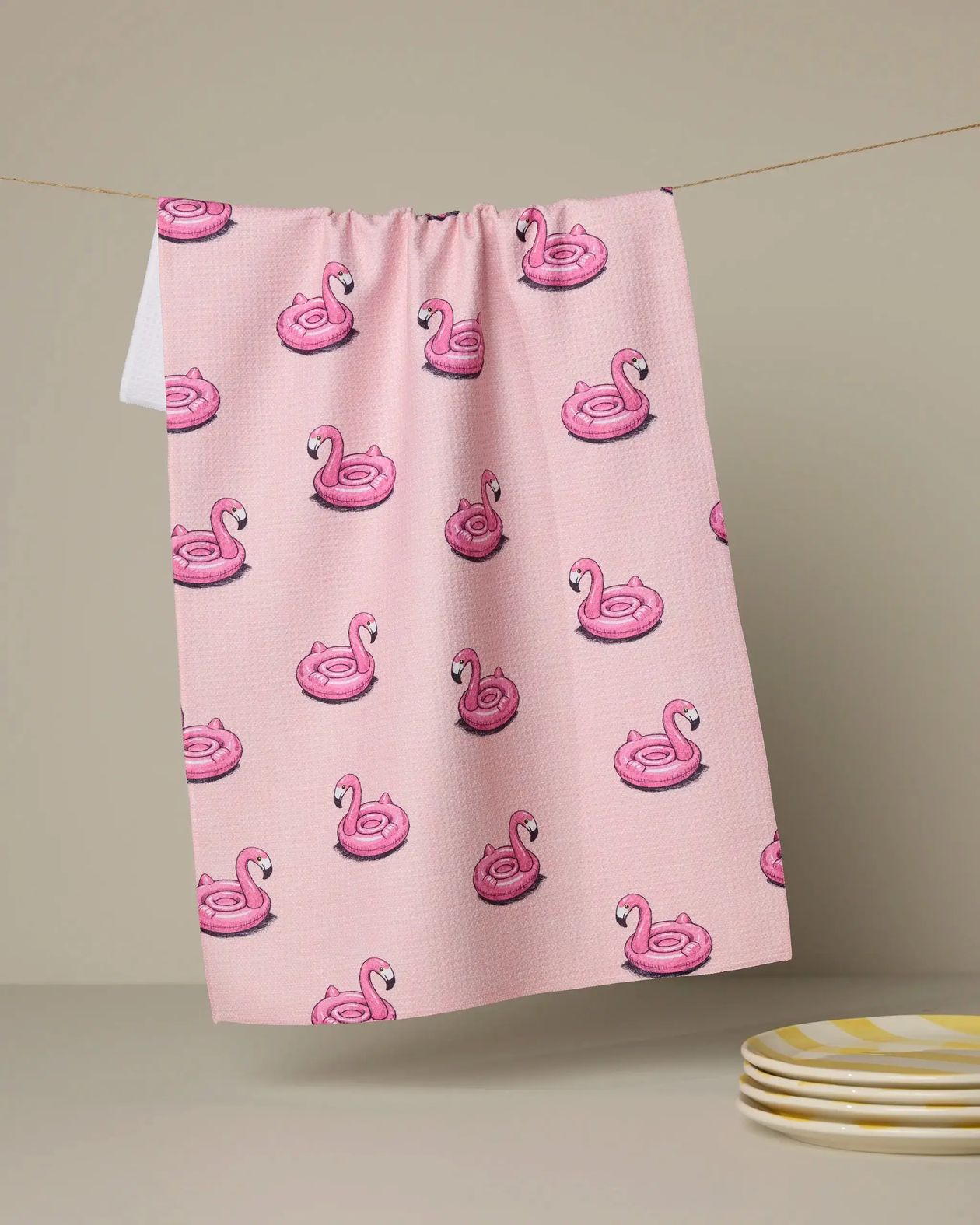 Rose & Lee Co Flamingo Floatie Tea Towel Home & Gifts
