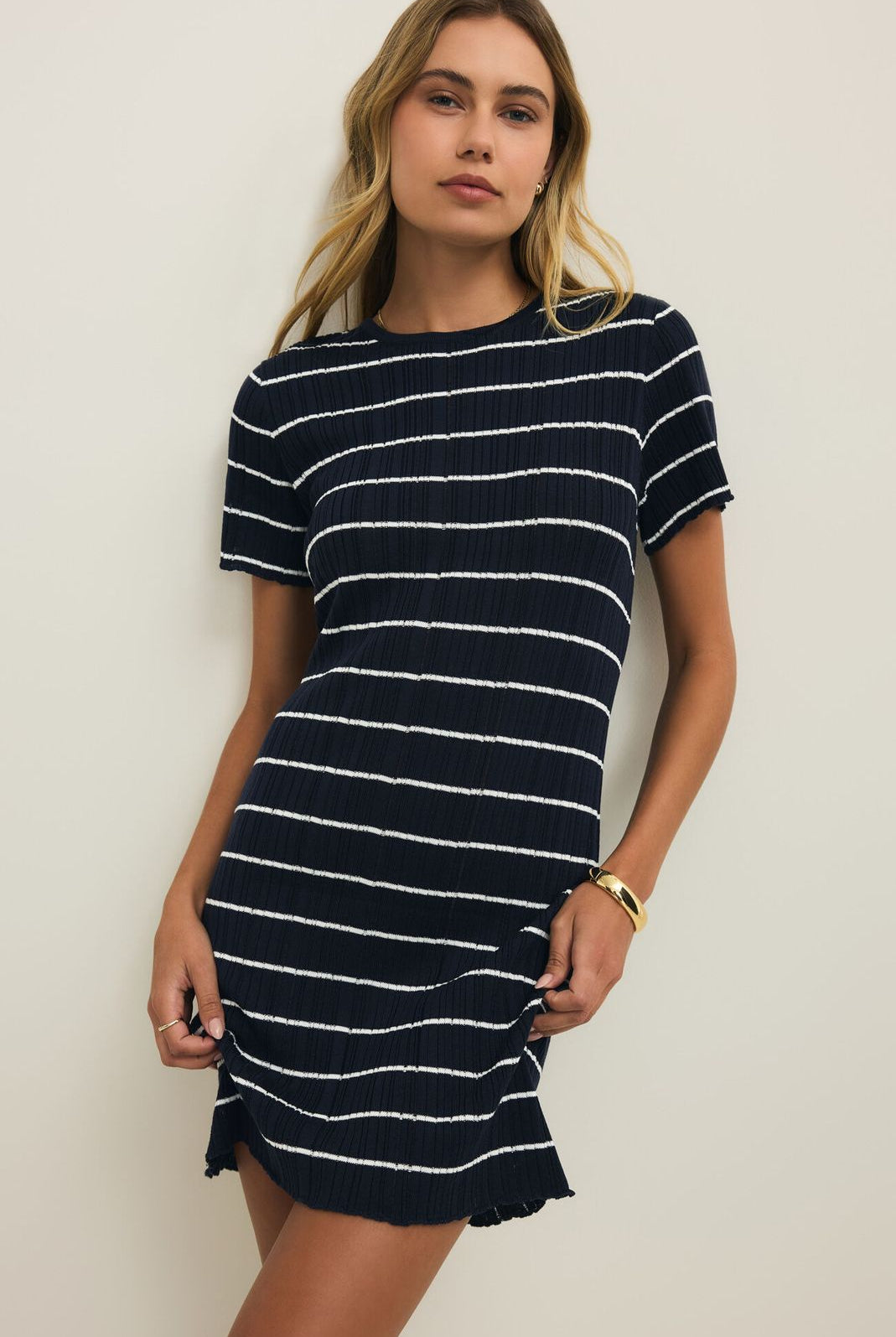 Blue Striped Mini Dress