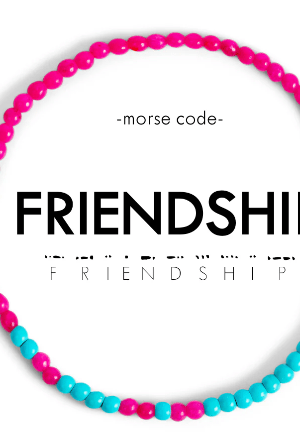 Rose & Lee Co Morse Code Friendship Bracelet, Pink/Blue Bracelets