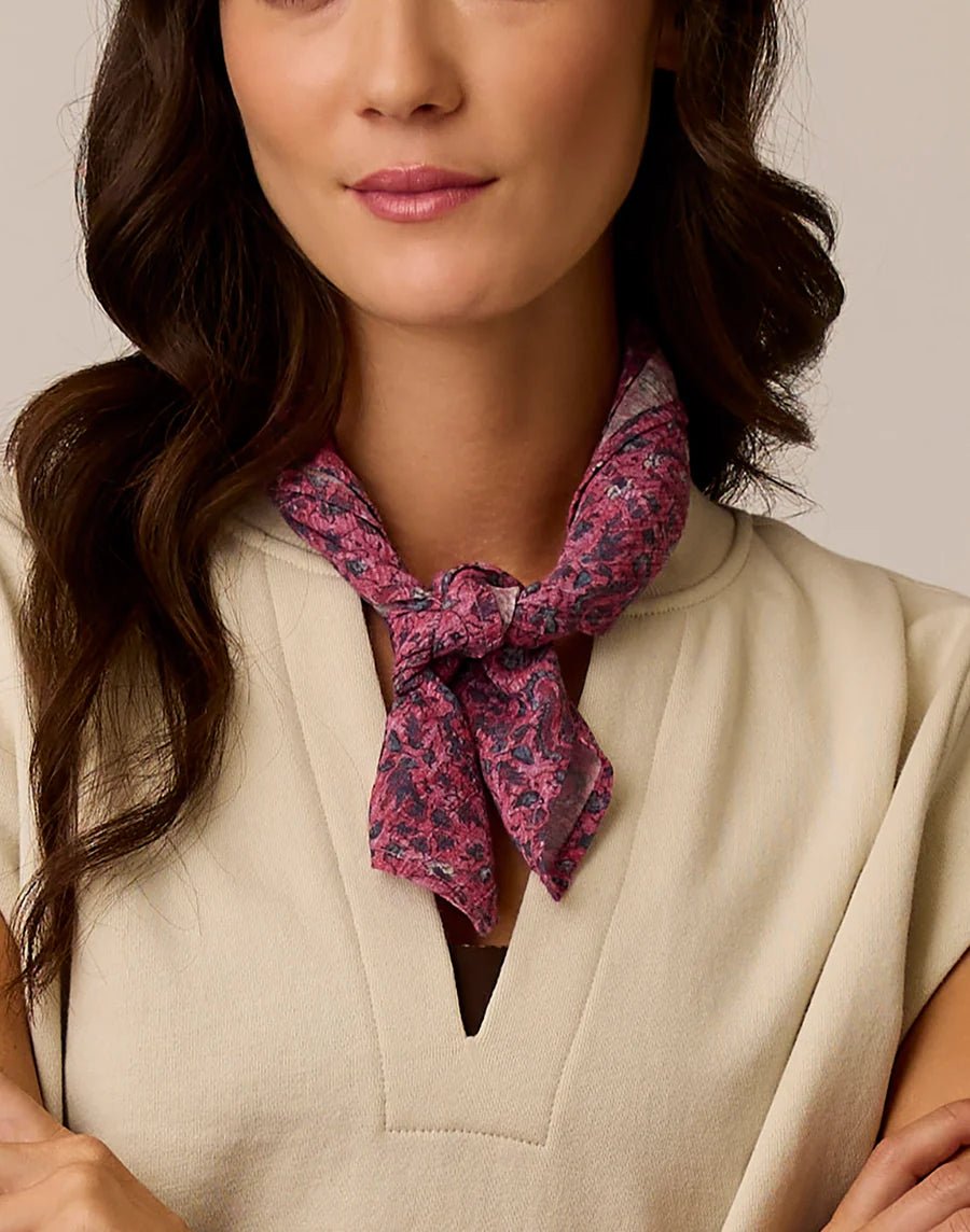 Rose & Lee Co Gauze Bandana Scarf, Deep Rouge Accessories