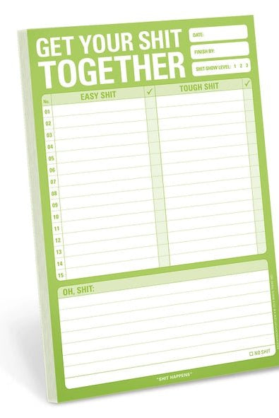 Rose & Lee Co Get Your Shit Together Pad, Green Stationery