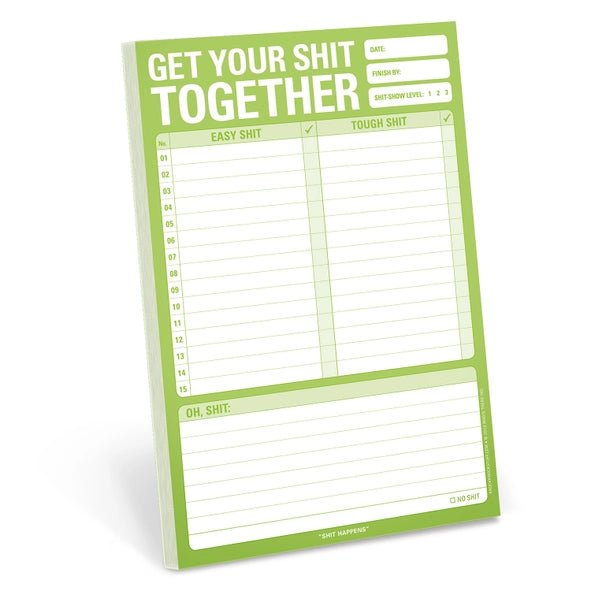 Rose & Lee Co Get Your Shit Together Pad, Green Stationery