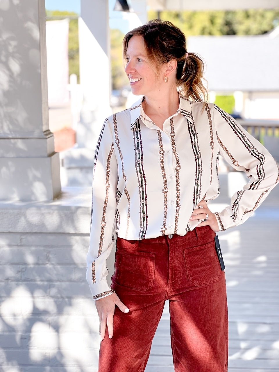 Rose & Lee Co Giana Top, Ivory/Multi unknown
