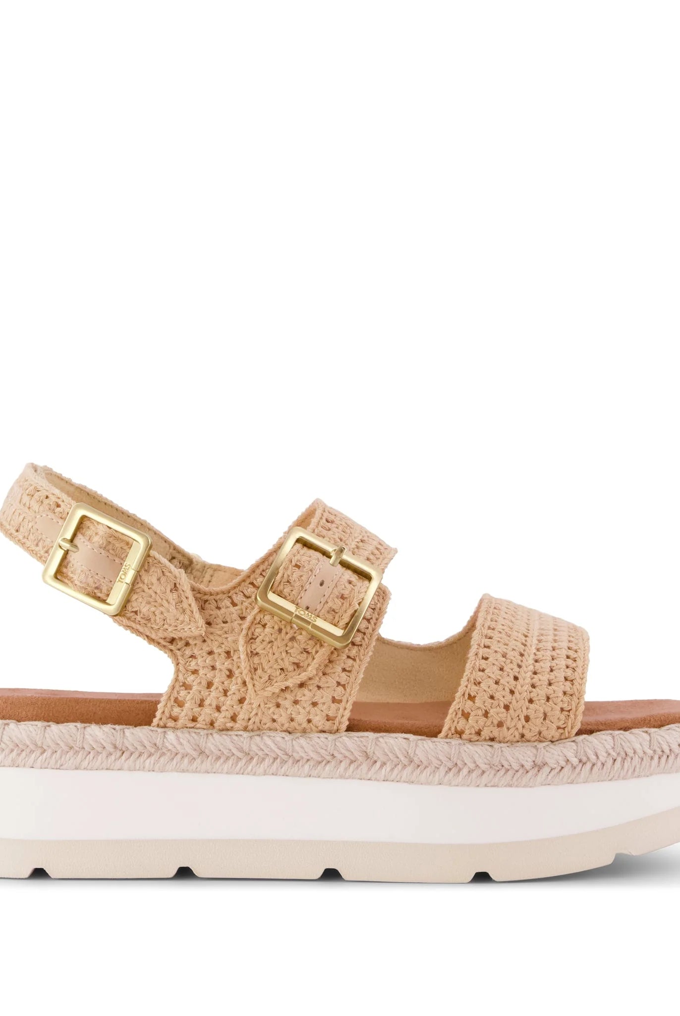 Rose & Lee Co Giana Flatform Sandal, Almond Crochet Accessories