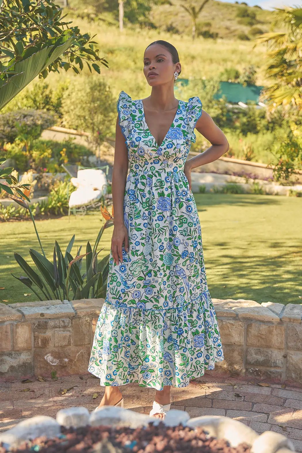 Rose & Lee Co Gianne Dress, White/Blue Multi Event Dress