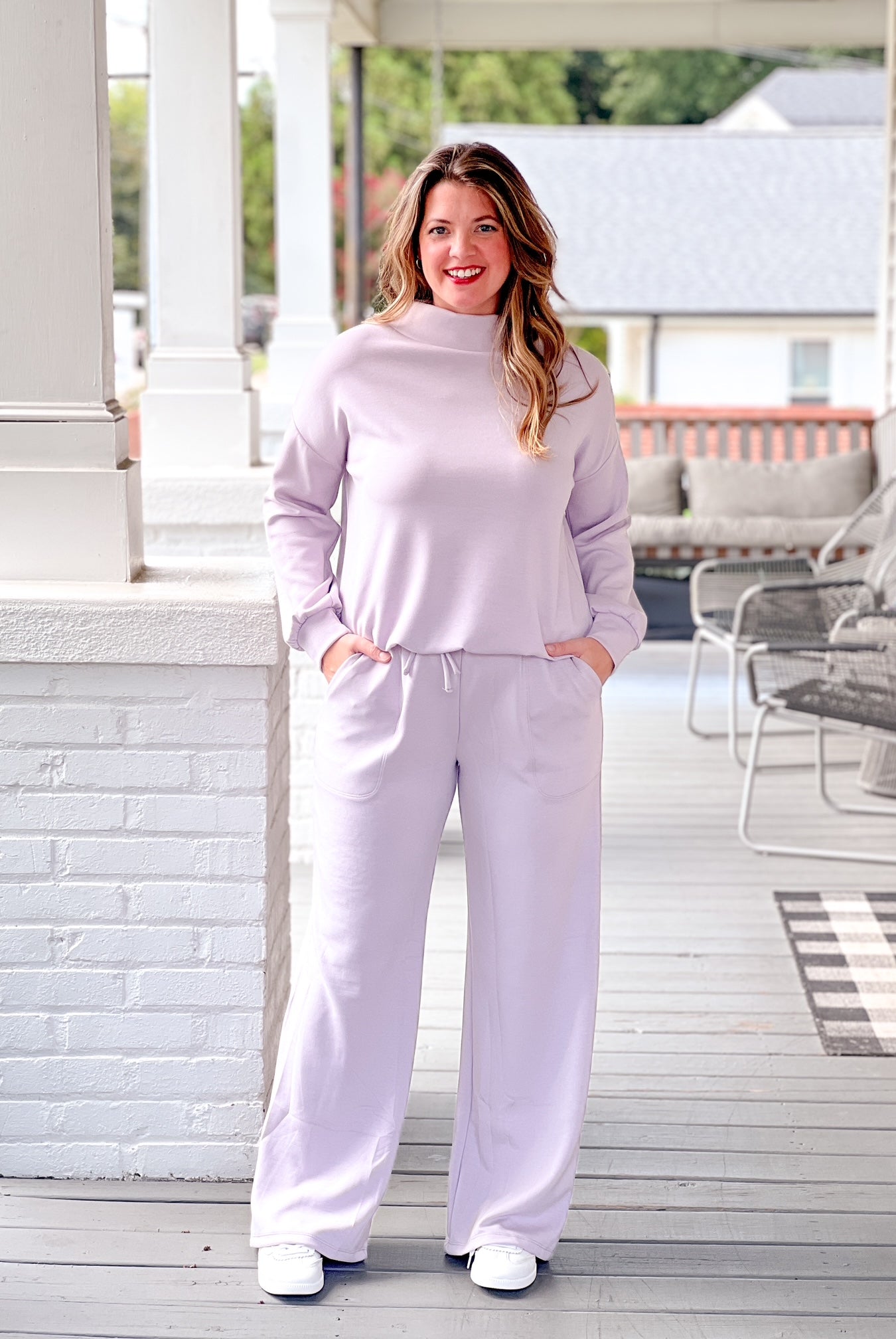 light lavender wide leg sweatpants