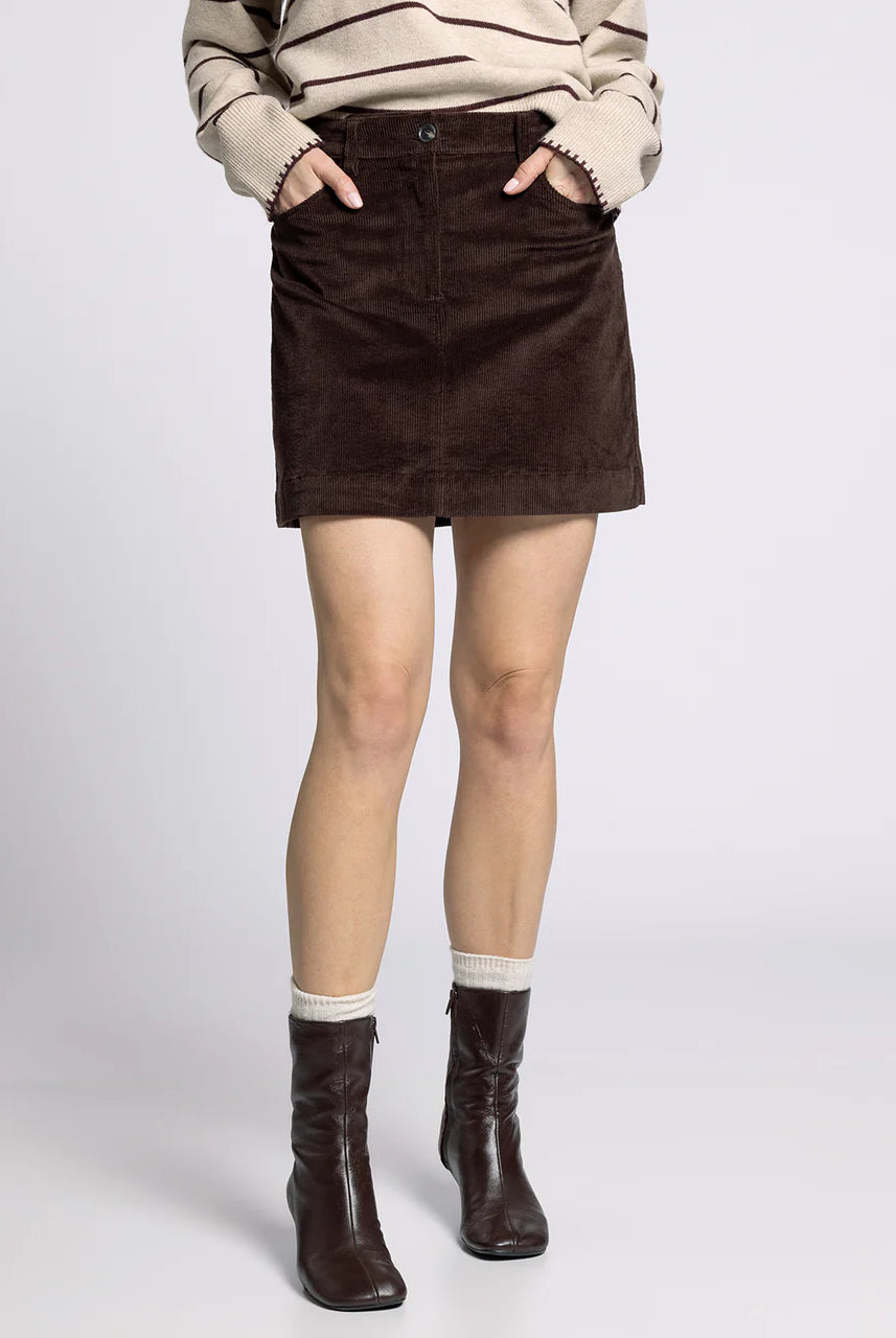 Brown Corduroy Mini Skirt