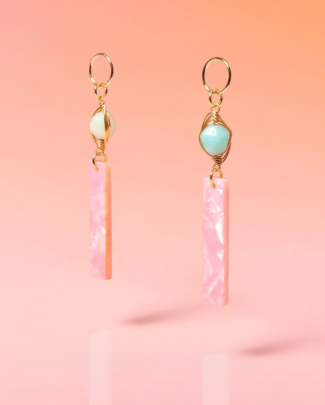 Rose & Lee Co Glam Resort Jade Post Earrings Earrings