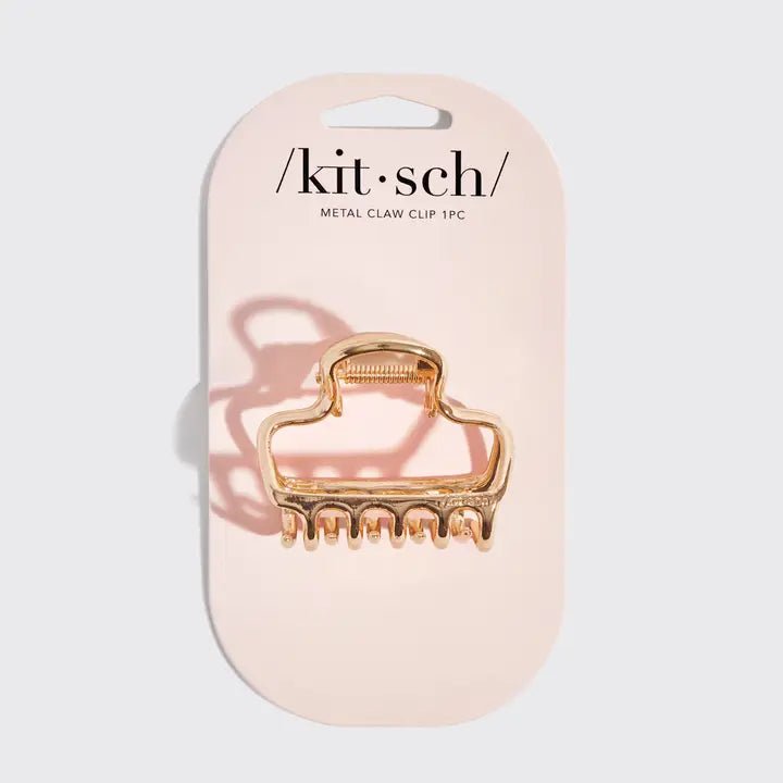 Rose & Lee Co Open Shape Puffy Claw Clip, Gold Hair