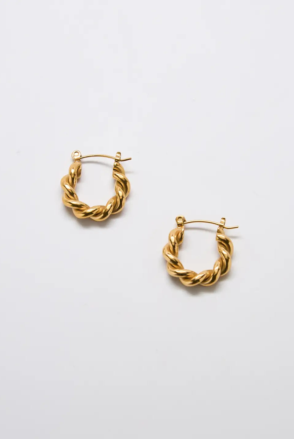Rose & Lee Co Gold Oval Twist Hoops Earrings