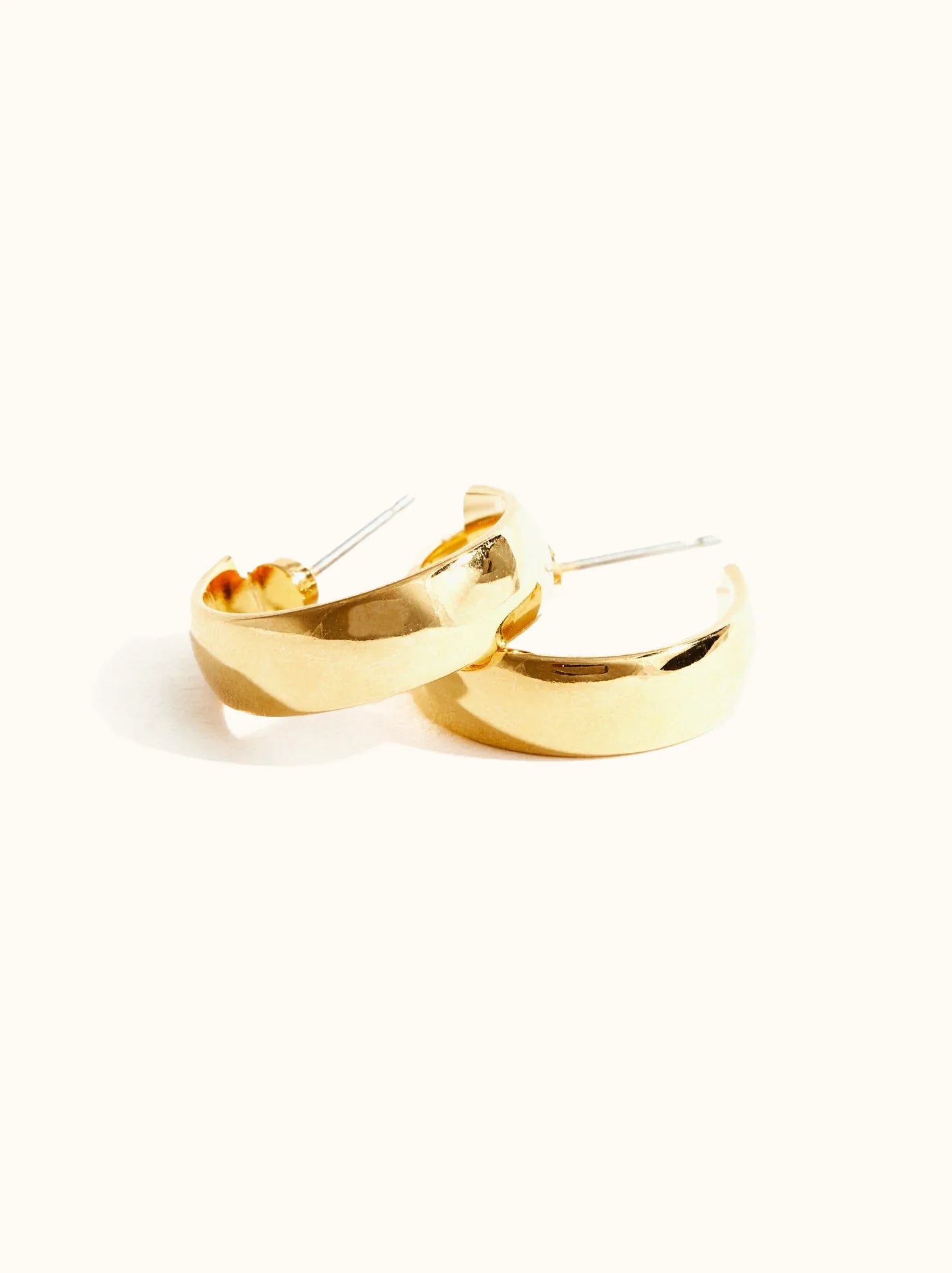 Rose & Lee Co Stride Hoops, Gold Earrings
