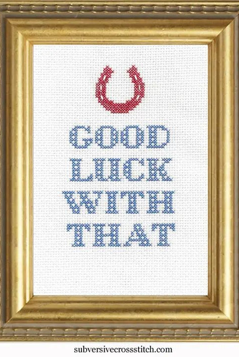 Rose & Lee Co Deluxe Cross Stitch Kit, Good Luck With That Home & Gifts