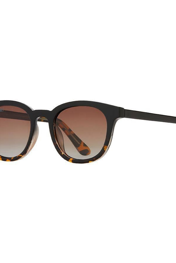 Rose & Lee Co Gram Sunglasses, Onyx/Walnut Tortoise Fade + Gradient Brown Accessories
