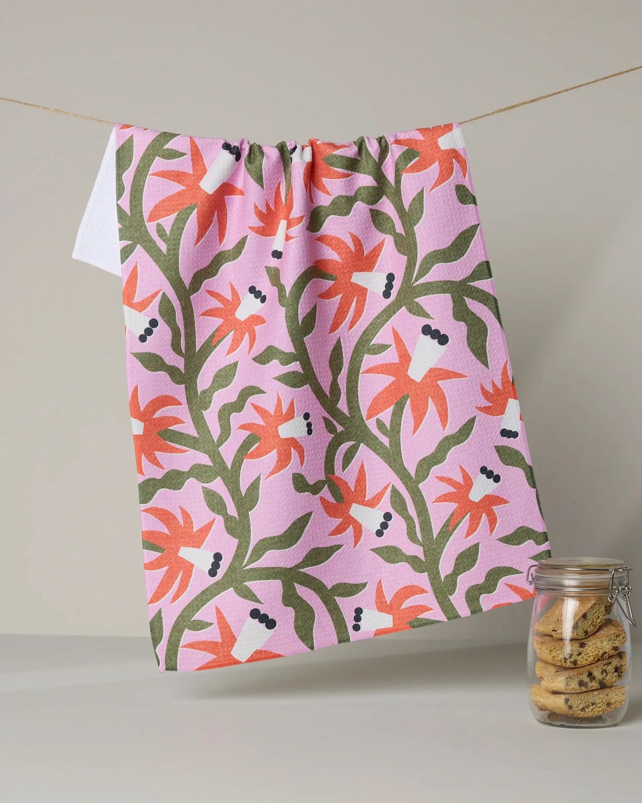 Rose & Lee Co Graphic Flowers Tea Towel Home & Gifts