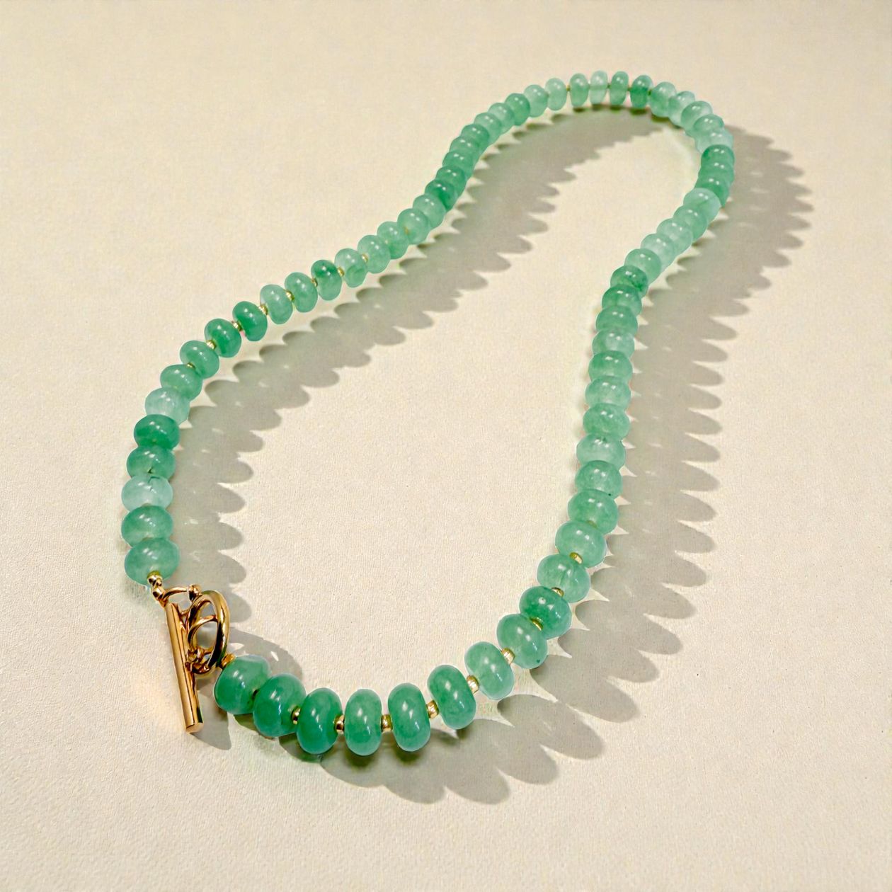 Rose & Lee Co Bold Gemstone Beaded Necklace, Green Jade Necklaces